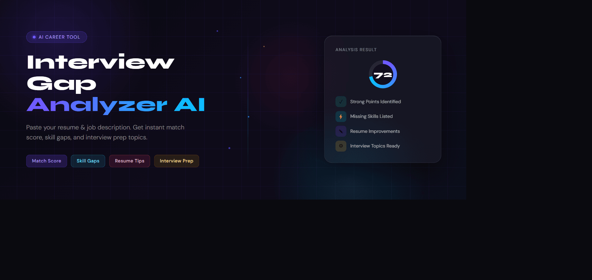 Interview Gap Analyzer AI - Analyze your resume against any job description and get instant feedback
